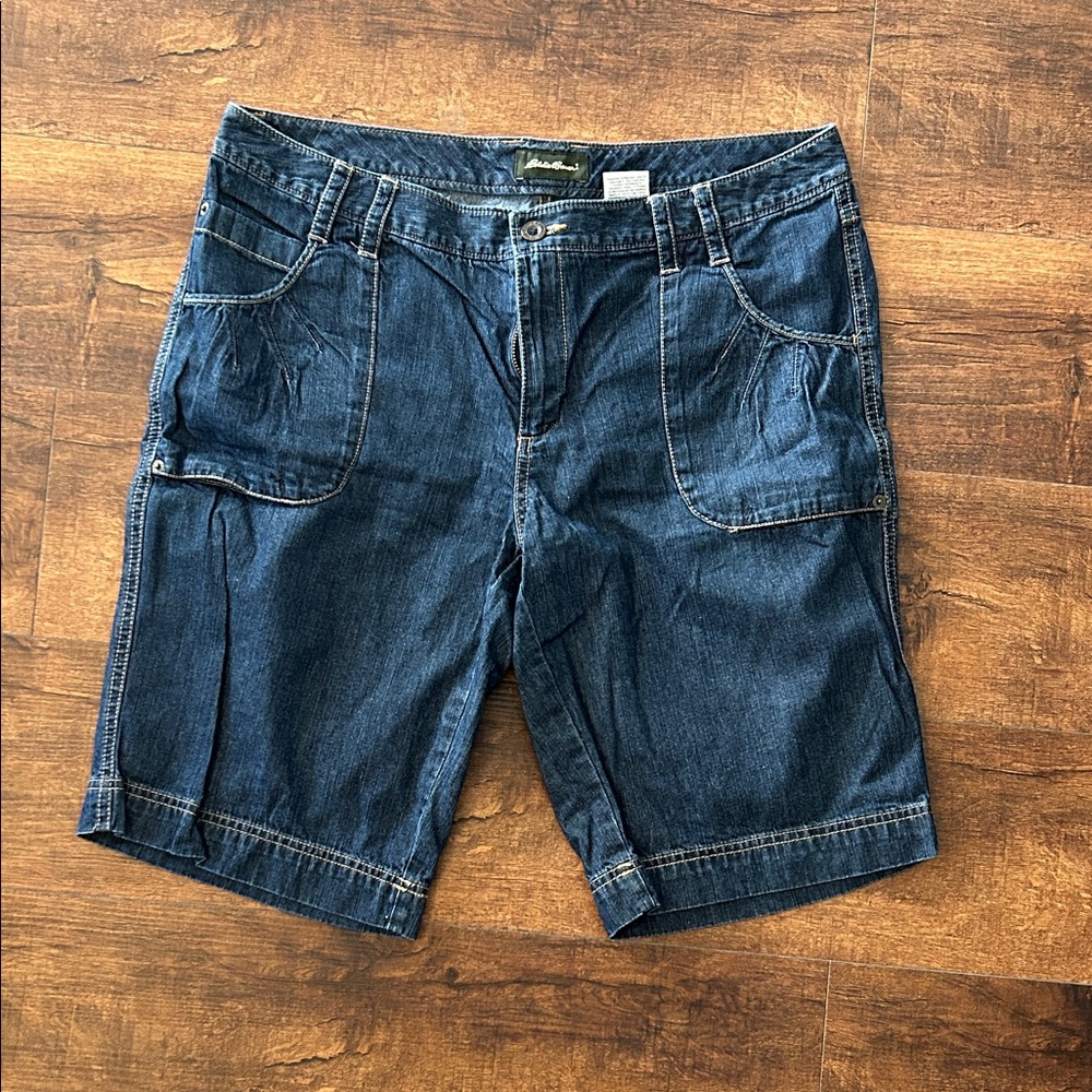 Eddie Bauer Dark Blue Cotton Bermuda Shorts